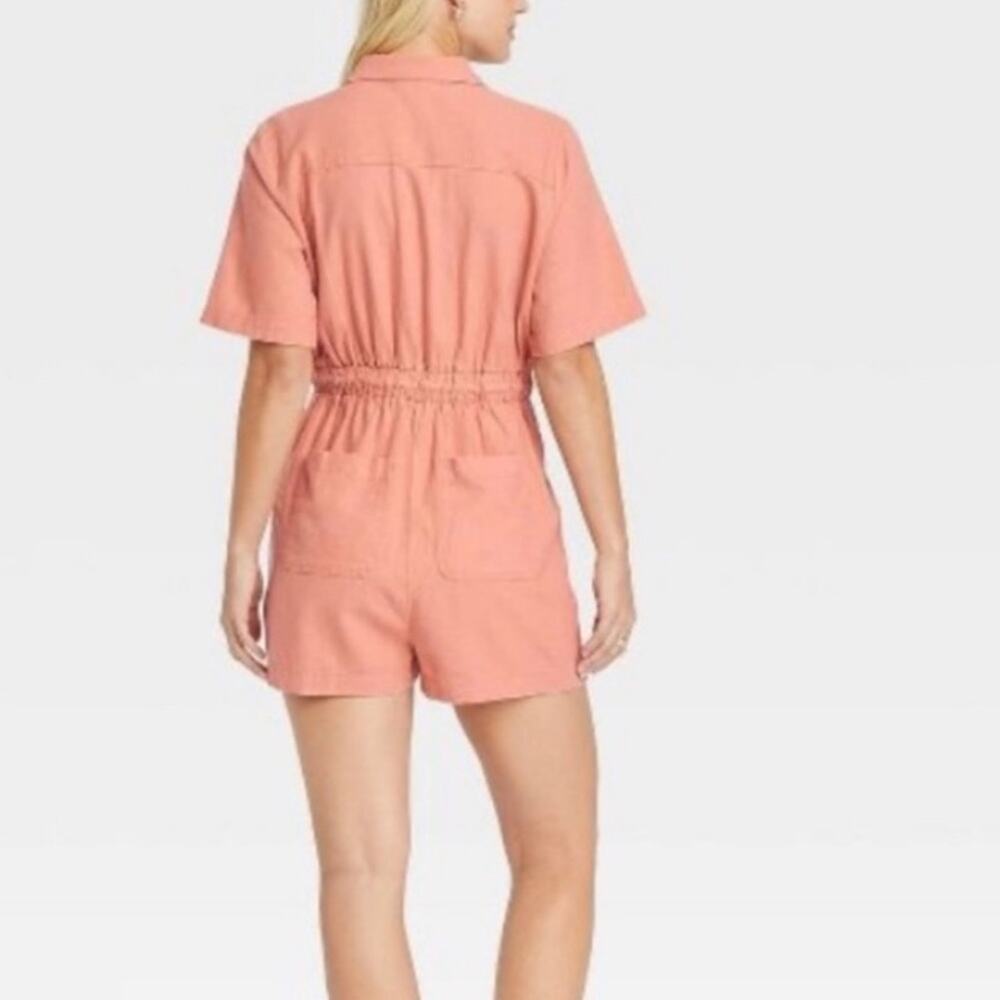 Universal Thread Romper Womens XXL Blush Linen Blend Plus Size